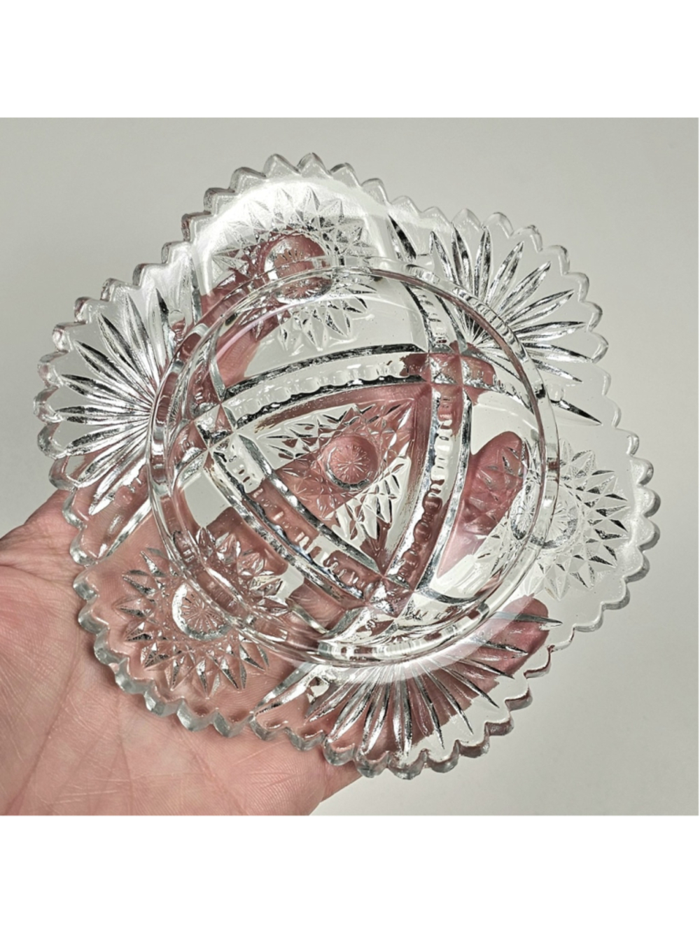1910 Indiana Glass Oval Star Child Toy Miniature Covered Butter Dish No300 - Picture 8 of 12